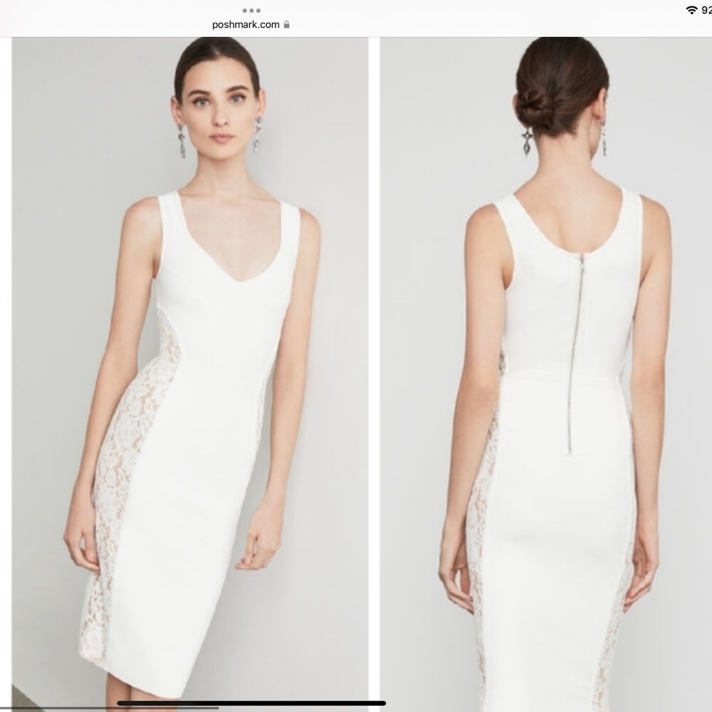 BCBG Maxazria Gardenia Lace Inset Dress NWT